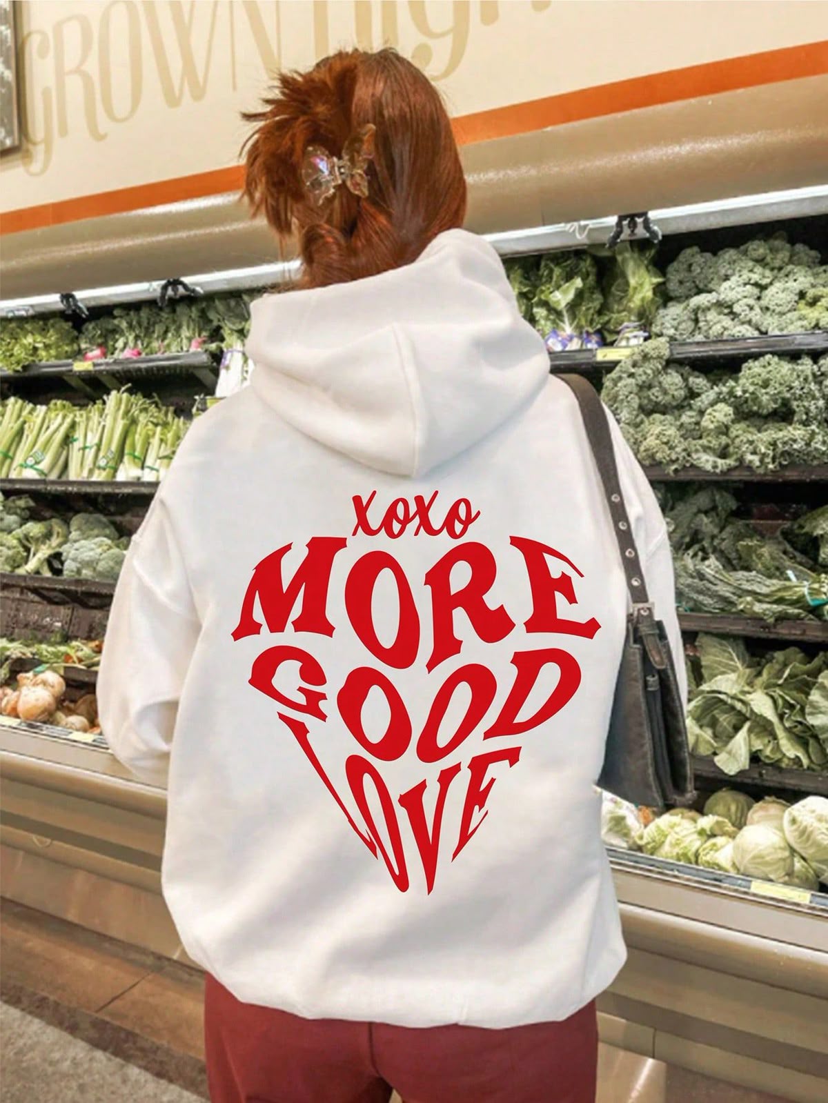 Hooded Sweatshirt With Slogan Print And Warm Lining