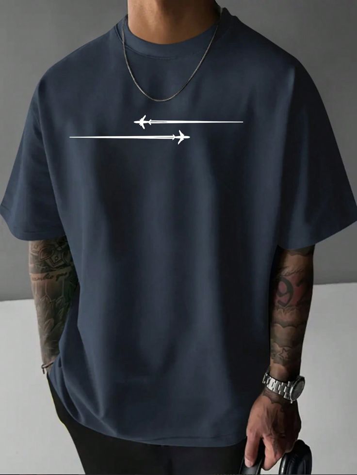 Simple Aircraft Design Printed Men's Short Sleeve T-Shirt