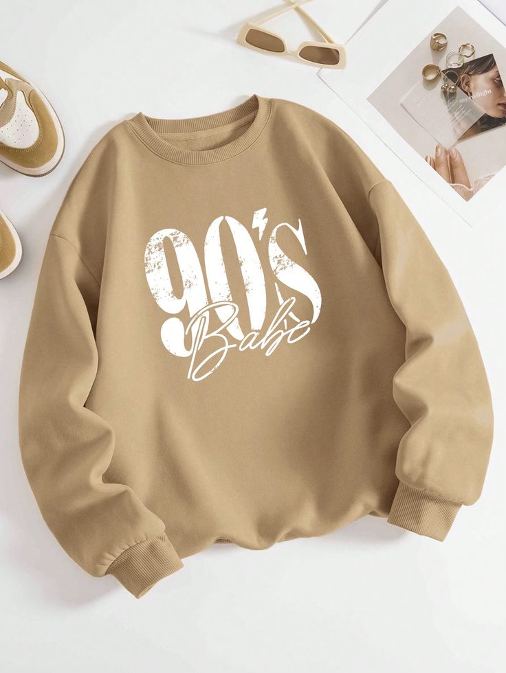 Letter Graphic Thermal Lined Sweatshirt