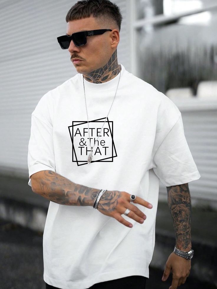 Men's Short Sleeve T-Shirt With Letter Print