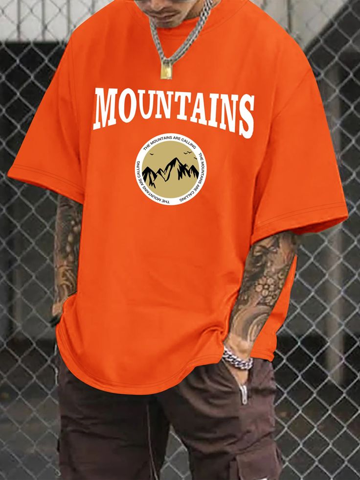 Men Letter Graphic Drop Shoulder Tee