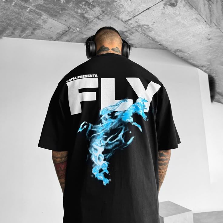 fly buttefly design oversize t shirt