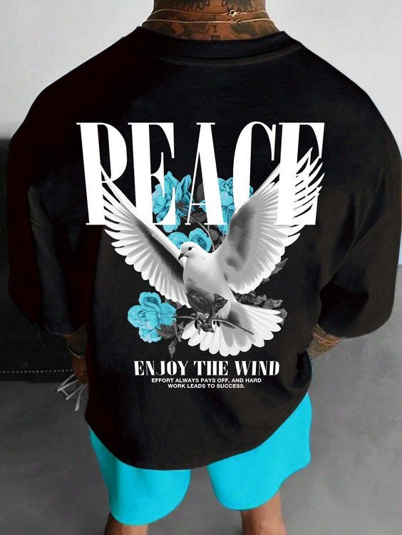 peace men tshirt oversized