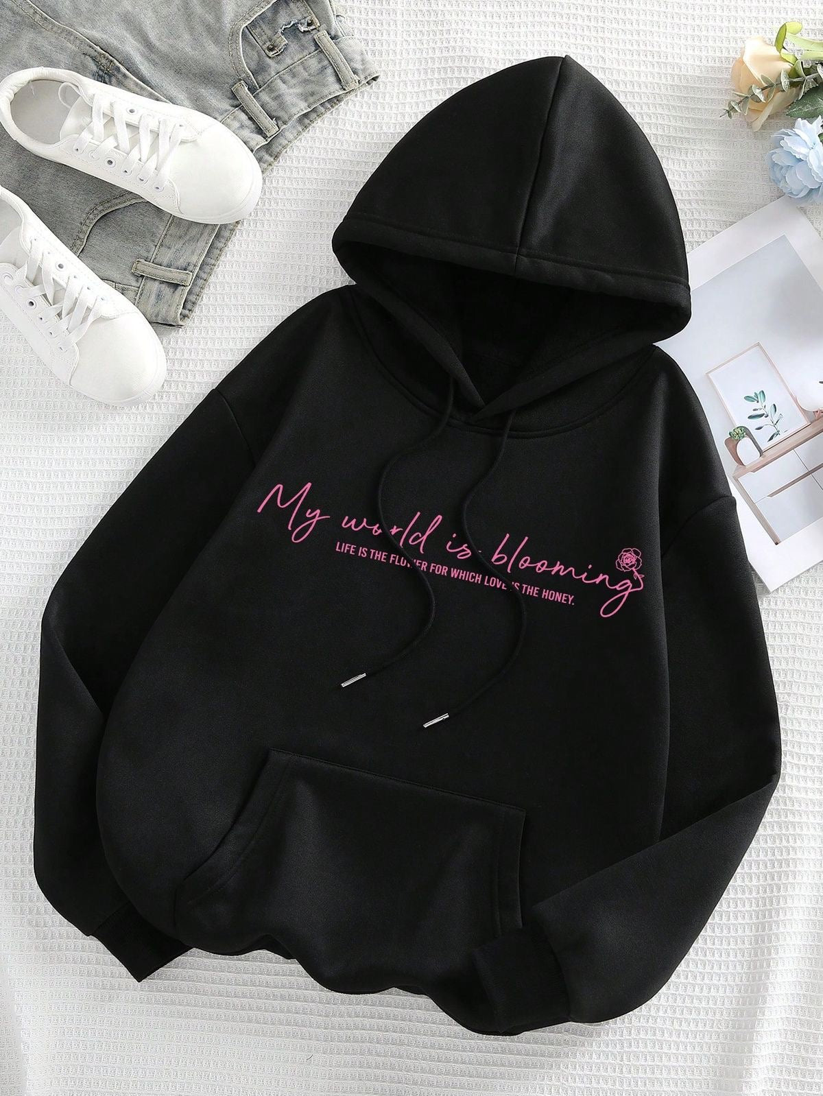 My world is blooming hoodie oversized