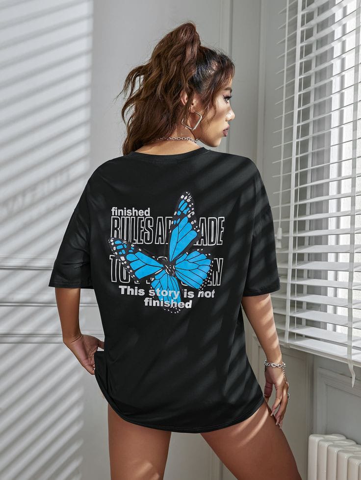 Butterfly women's oversized tshirts