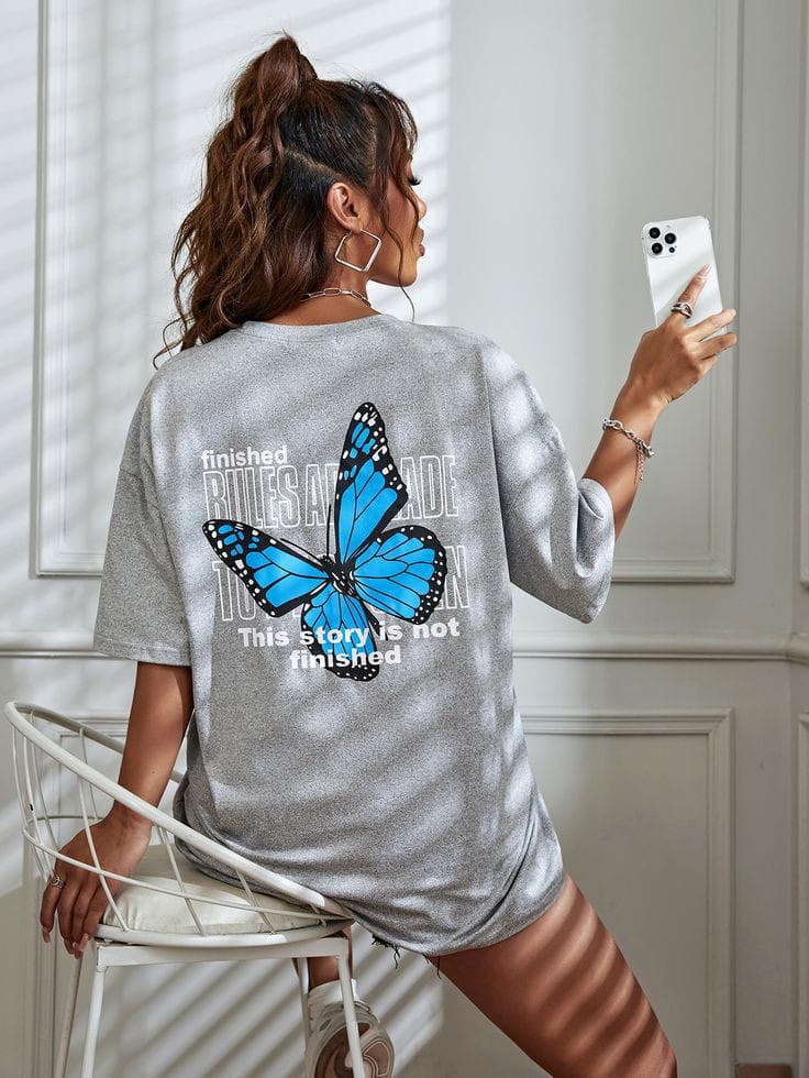 Butterfly women's oversized tshirts