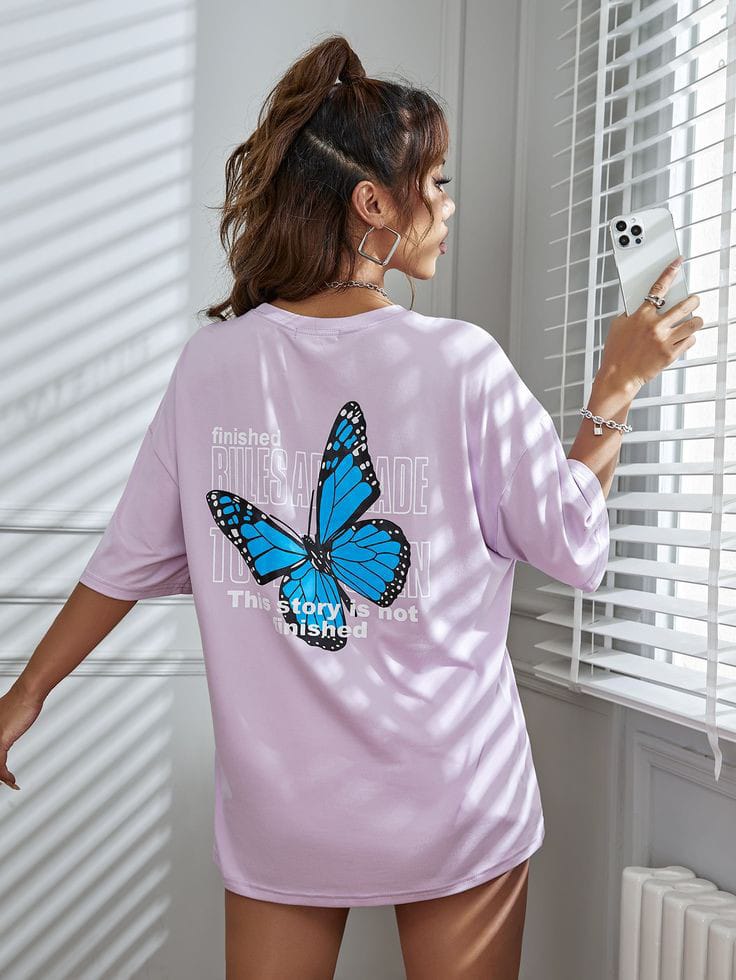 Butterfly women's oversized tshirts