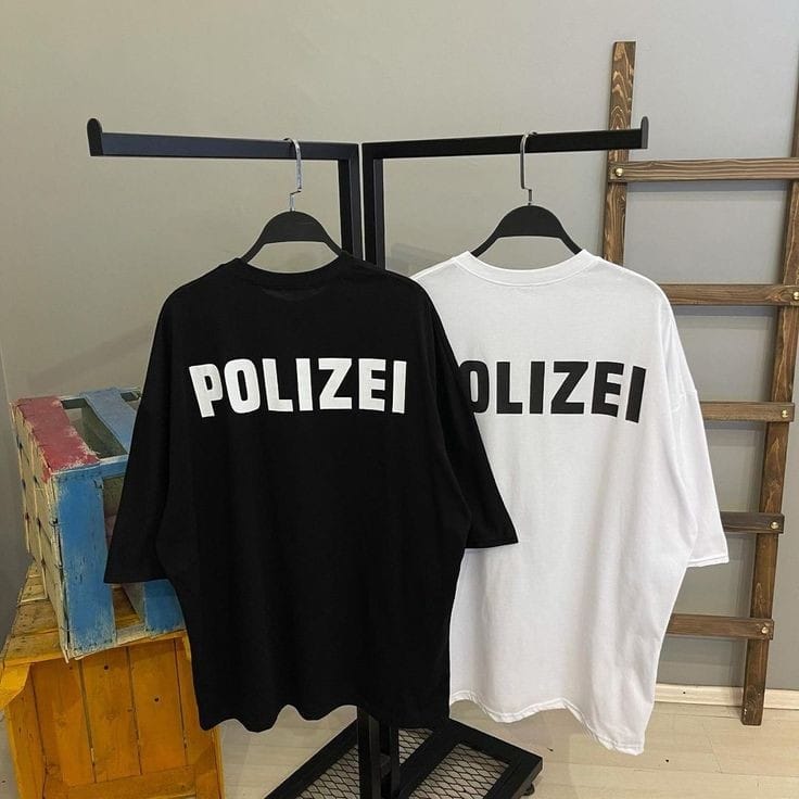POLIZEI men tshirts oversized