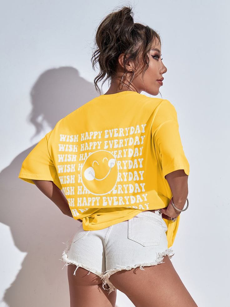 Happy women's oversized tshirt