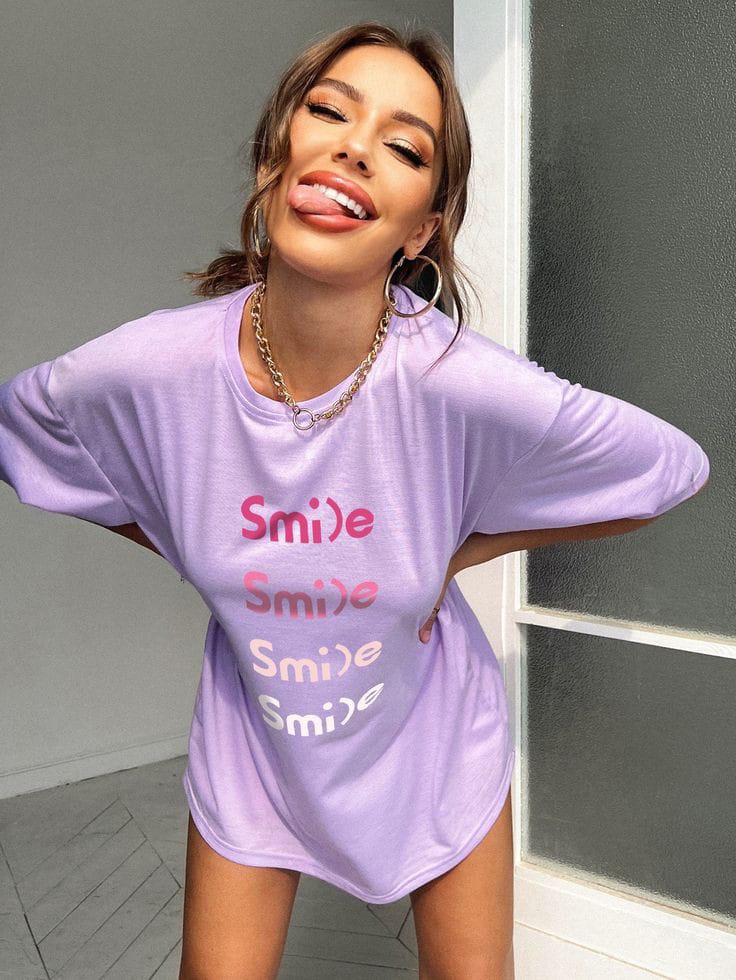 Smile women's oversized tshirt
