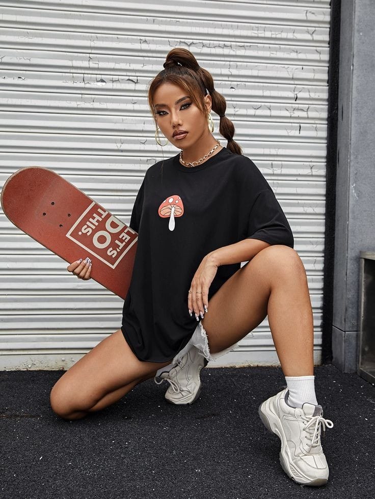 Mushroom women's oversized tshirt
