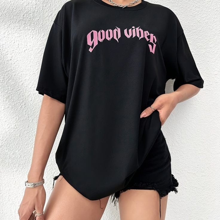 Good vibes women's oversized tshirt