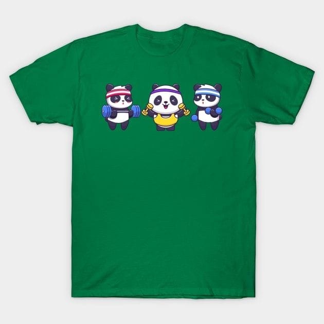 Pretty panda workout women's tshirt regular fit