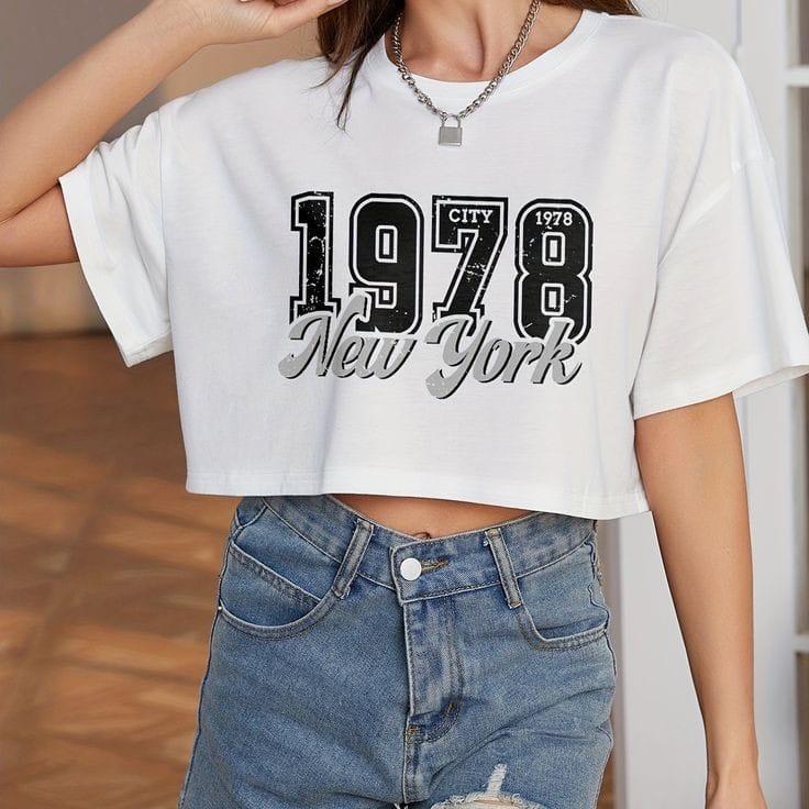 New york women's oversized crop top