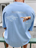 Men's Summer Gesture Print Round Neck Short Sleeve Casual T-Shirt