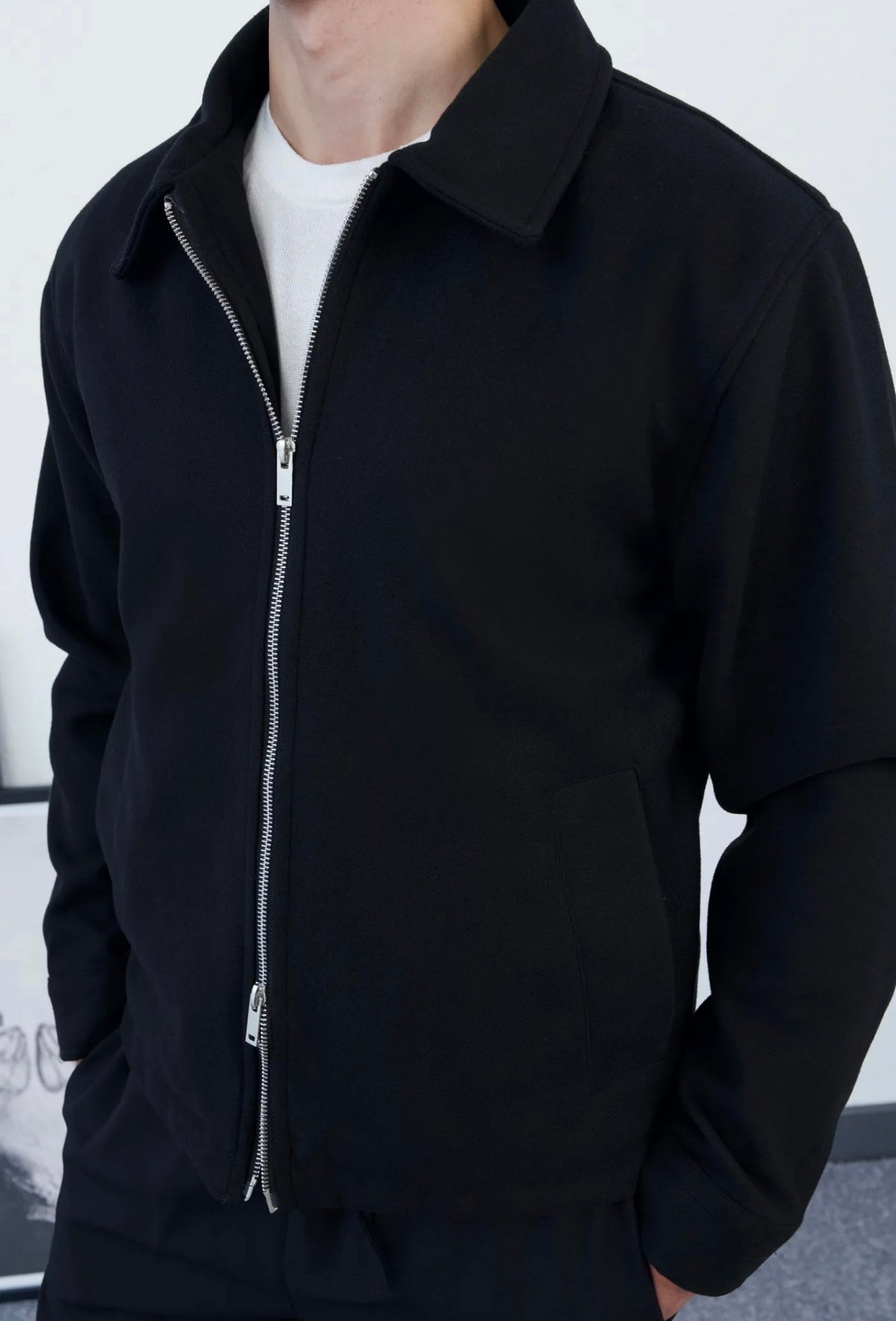 Men’s Premium Grey Zip-Up Jacket