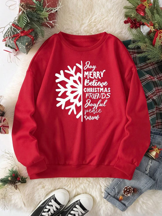 Slogan Graphic Thermal Lined Sweatshirt