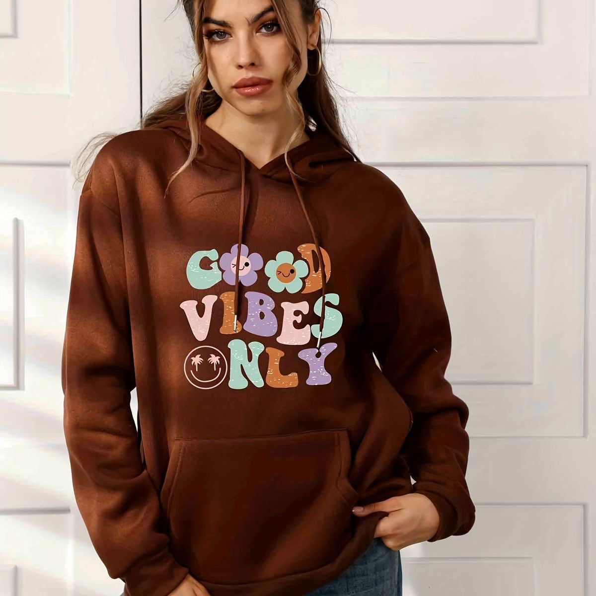 Good vibes only hoodie oversized