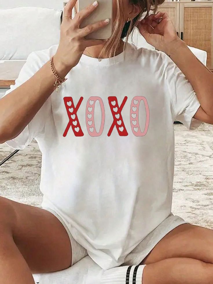 XOXO Graphic Cotton T-Shirt Women Summer Fashion