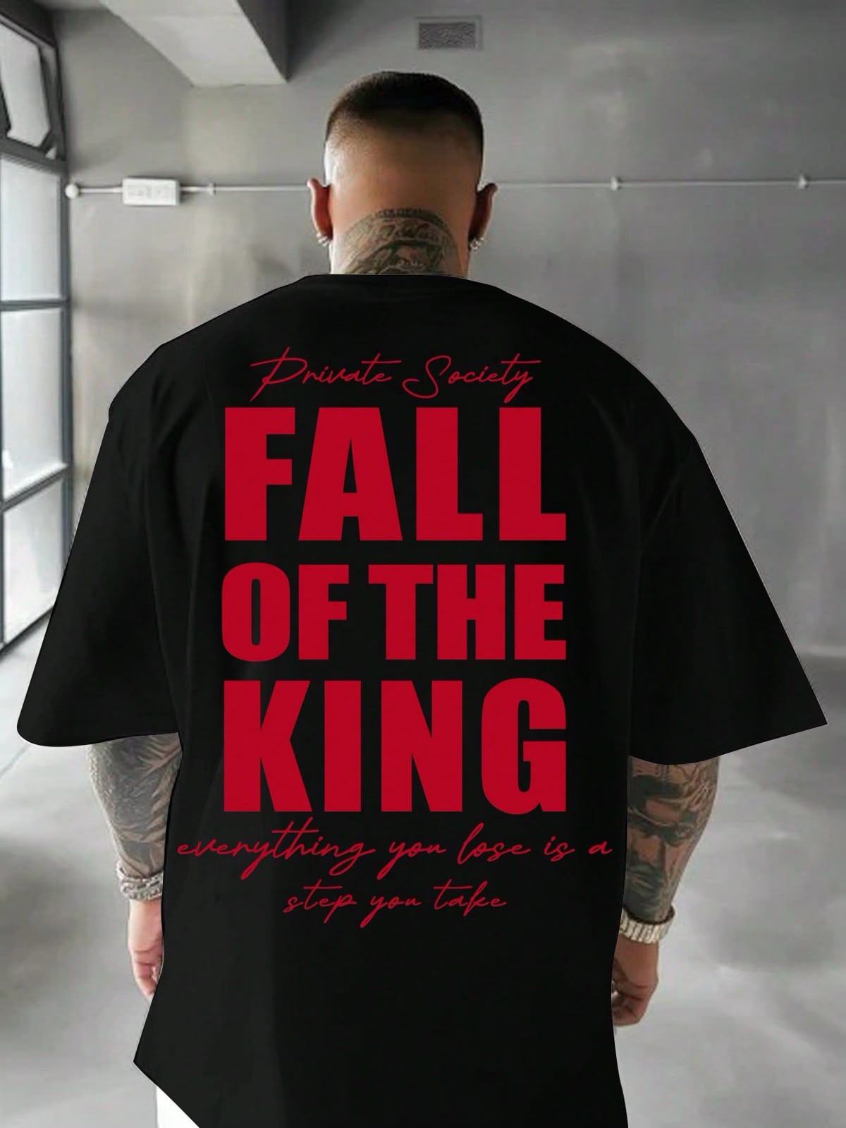 Men's Summer Slogan Printed Round Neck Short Sleeve Casual T-Shirt