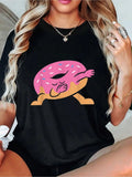 Women's Cute Dabbing Donut With Sprinkles TShirt Casual
