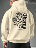 Sudadera Con Capucha Casual Y Con Estilo Para Hombre Con Diseño Floral Y De Letra