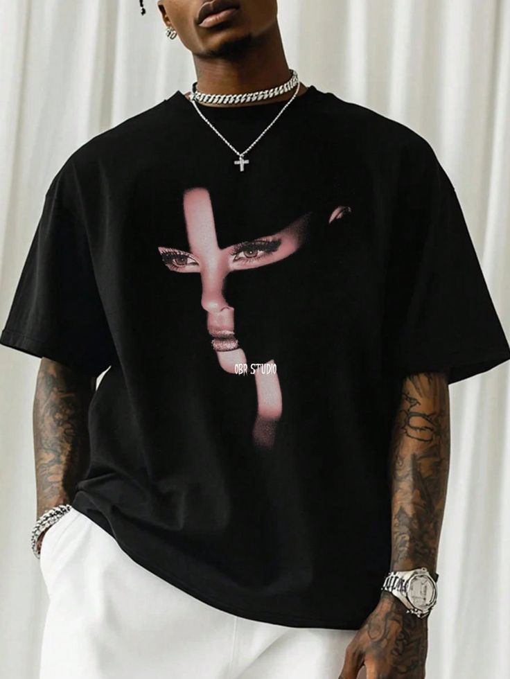 Fashionable High Street Casual Pattern Print, Men's 100%