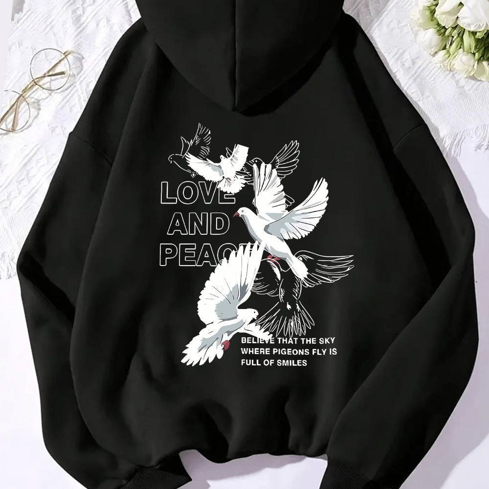 Love and peace hoodies oversized