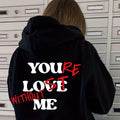 Sixsr Letter Print Back Hoodies, Casual Kangaroo Pocket Long Sleeve Sweatshirt, Women's Clothing