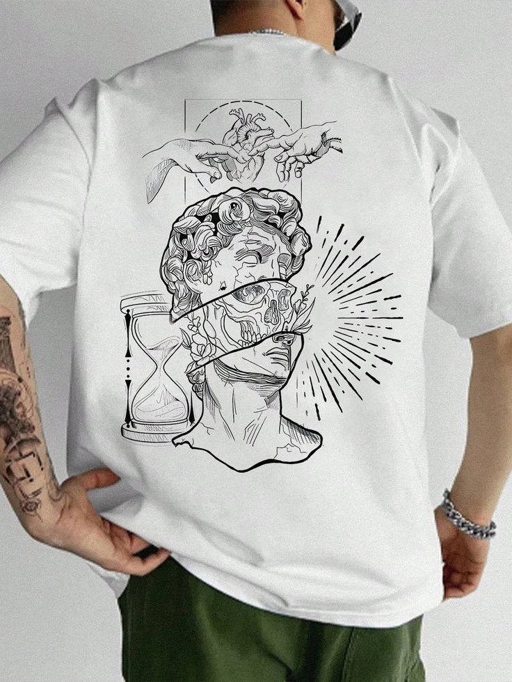 Men's Round Neck Short Sleeve Graphic Print Casual T-Shirt