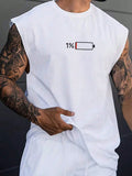 Men Fashion Sleeveless Tank Top With Printed Design Of Low Battery