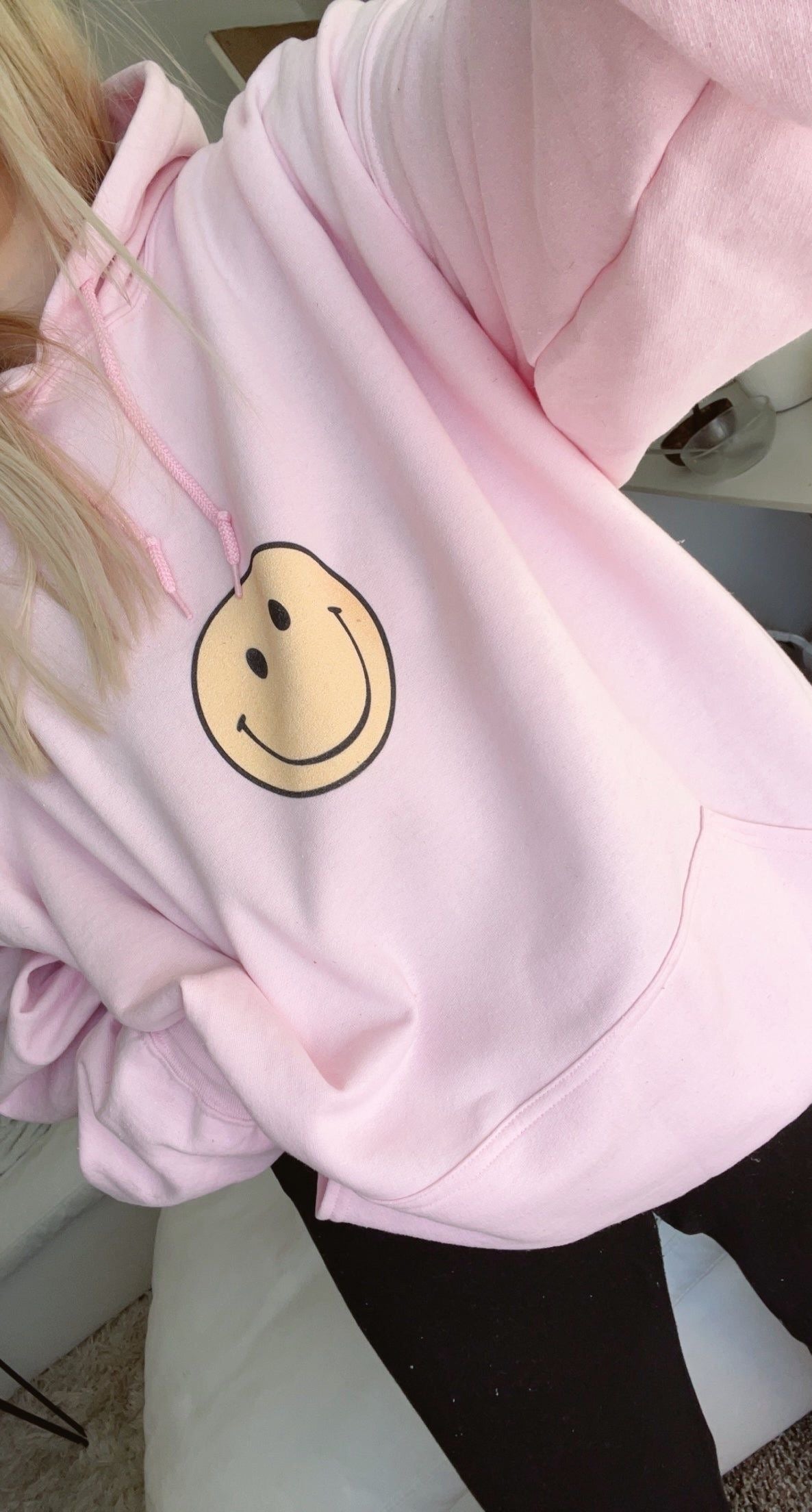 Smiley face hoodie oversized