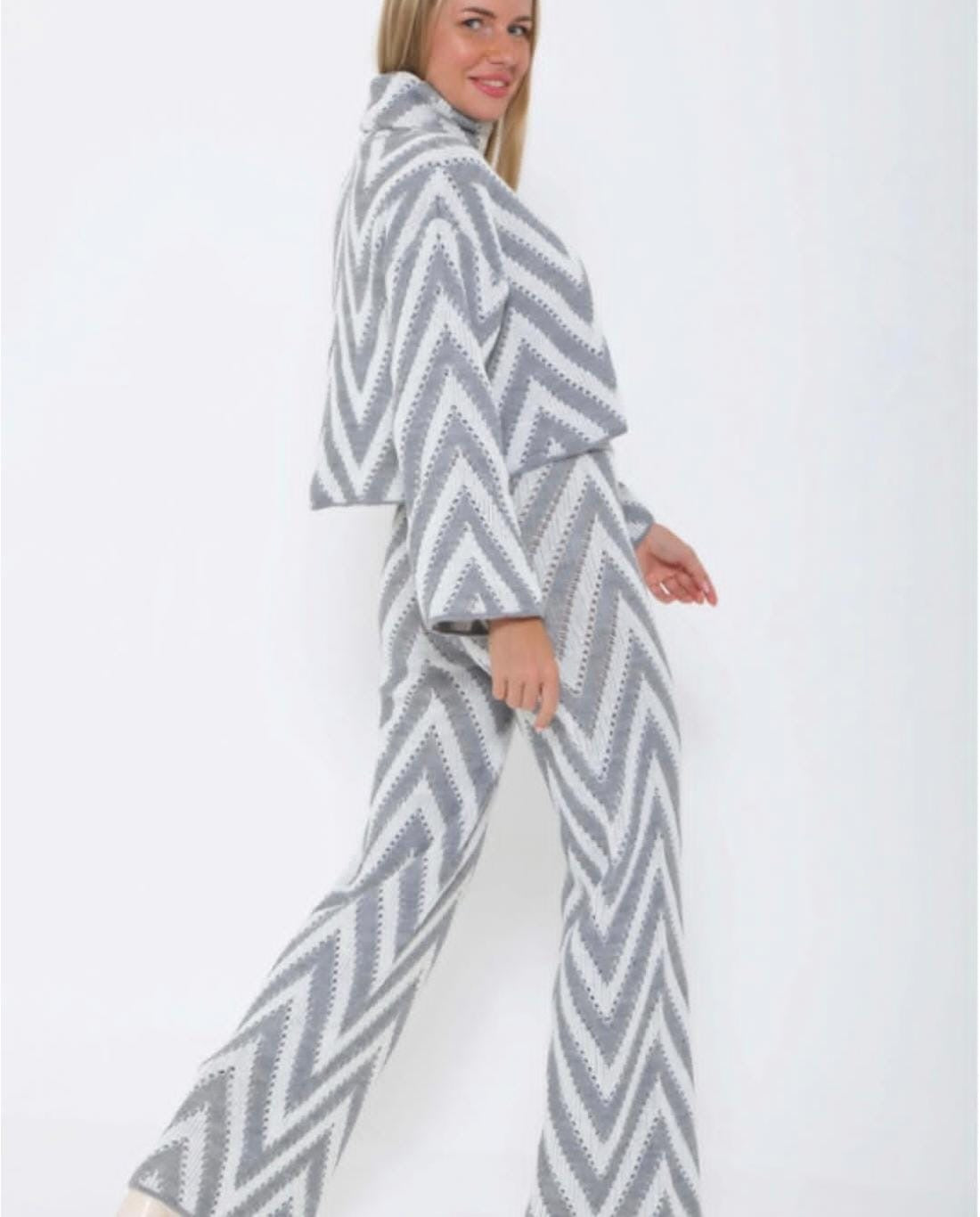 Textured Grey Co-Ord Set – Premium Turkish Fabric