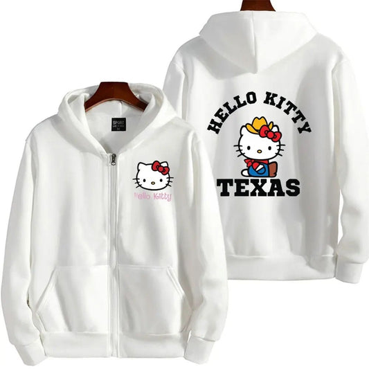 Hello kitty zip-up hoodie oversized