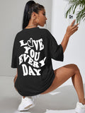 Love You Women Oversized Tshirts