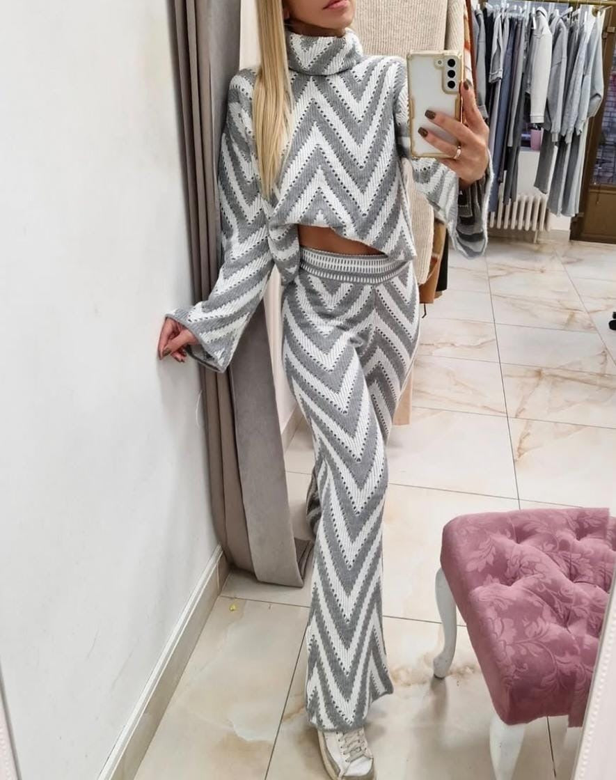 Textured Grey Co-Ord Set – Premium Turkish Fabric