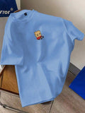 Men's Summer Cartoon Printed Round Neck Short Sleeve Casual T-Shirt With Letterss