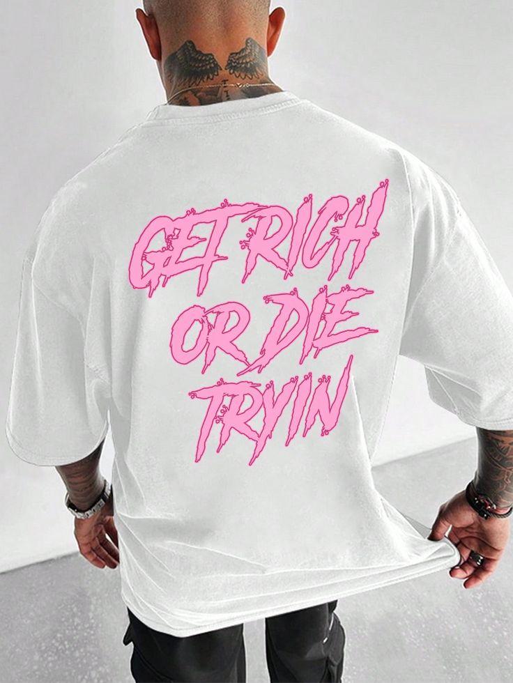 Men's Summer Slogan Printed Short Sleeve Round Neck Casual Commute T-Shirt