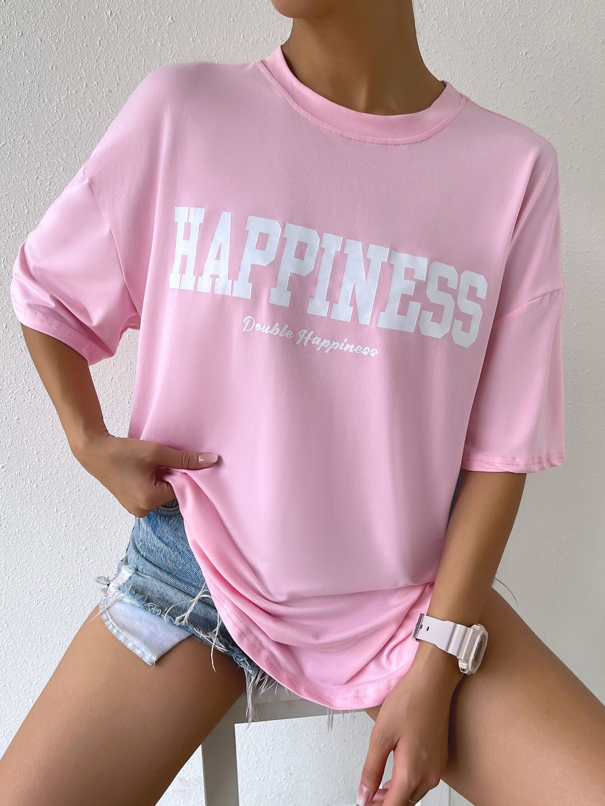 Happiness women oversized tshirt