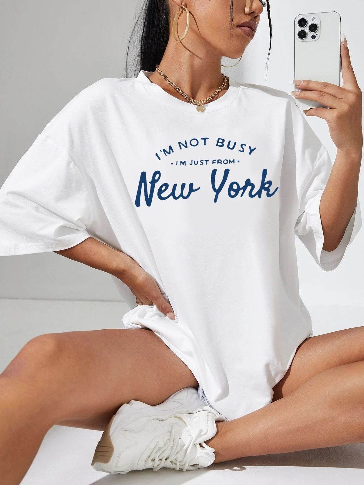 New York Women Oversized Tshirt