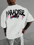 Men Letter Print Casual Daily Wear Short Sleeve T-Shirt For Spring And Summer