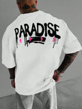 Men Letter Print Casual Daily Wear Short Sleeve T-Shirt For Spring And Summer