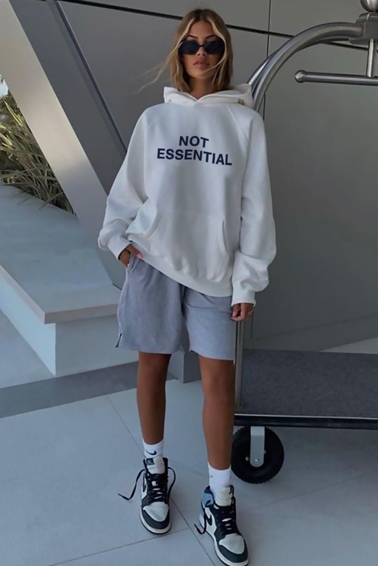 Not essential oversized hoodie