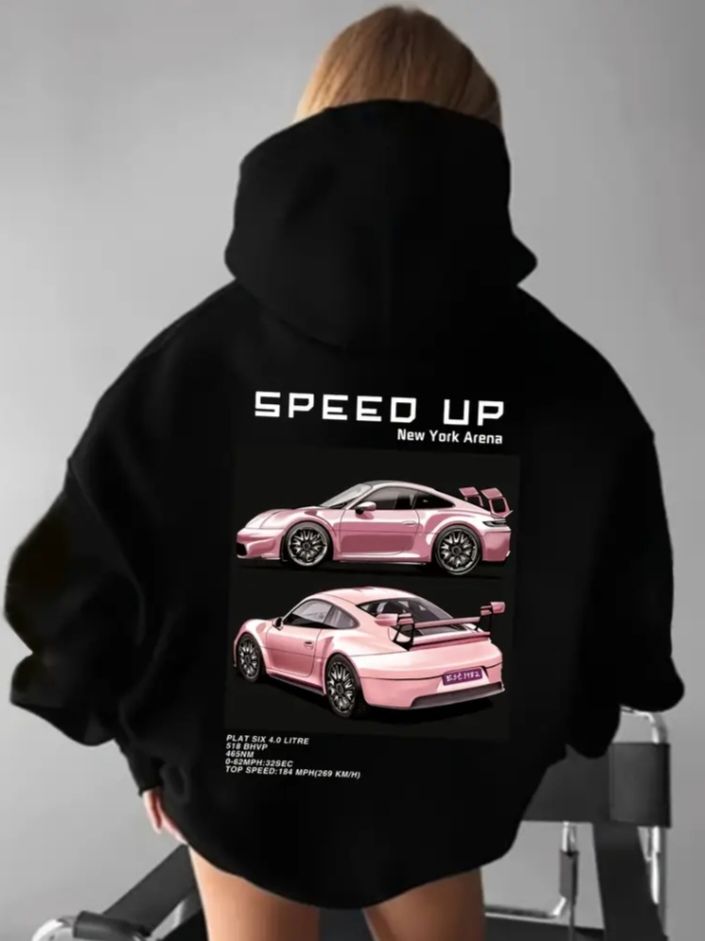 High-Performance Sports Car Graphic Hoodie
