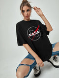 Letter Graphic Drop Shoulder Tee