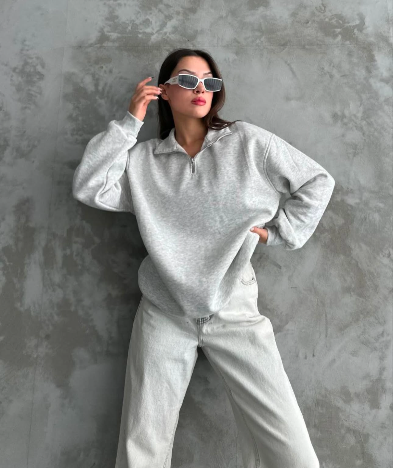 Basic Sweatshirt half zip up / Fleeced /Hoodies Liban / available in 3 colors