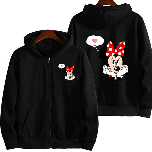 Minnie mouse zip-up hoodie oversized