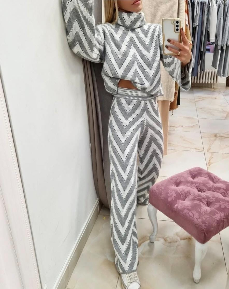 Textured Grey Co-Ord Set – Premium Turkish Fabric