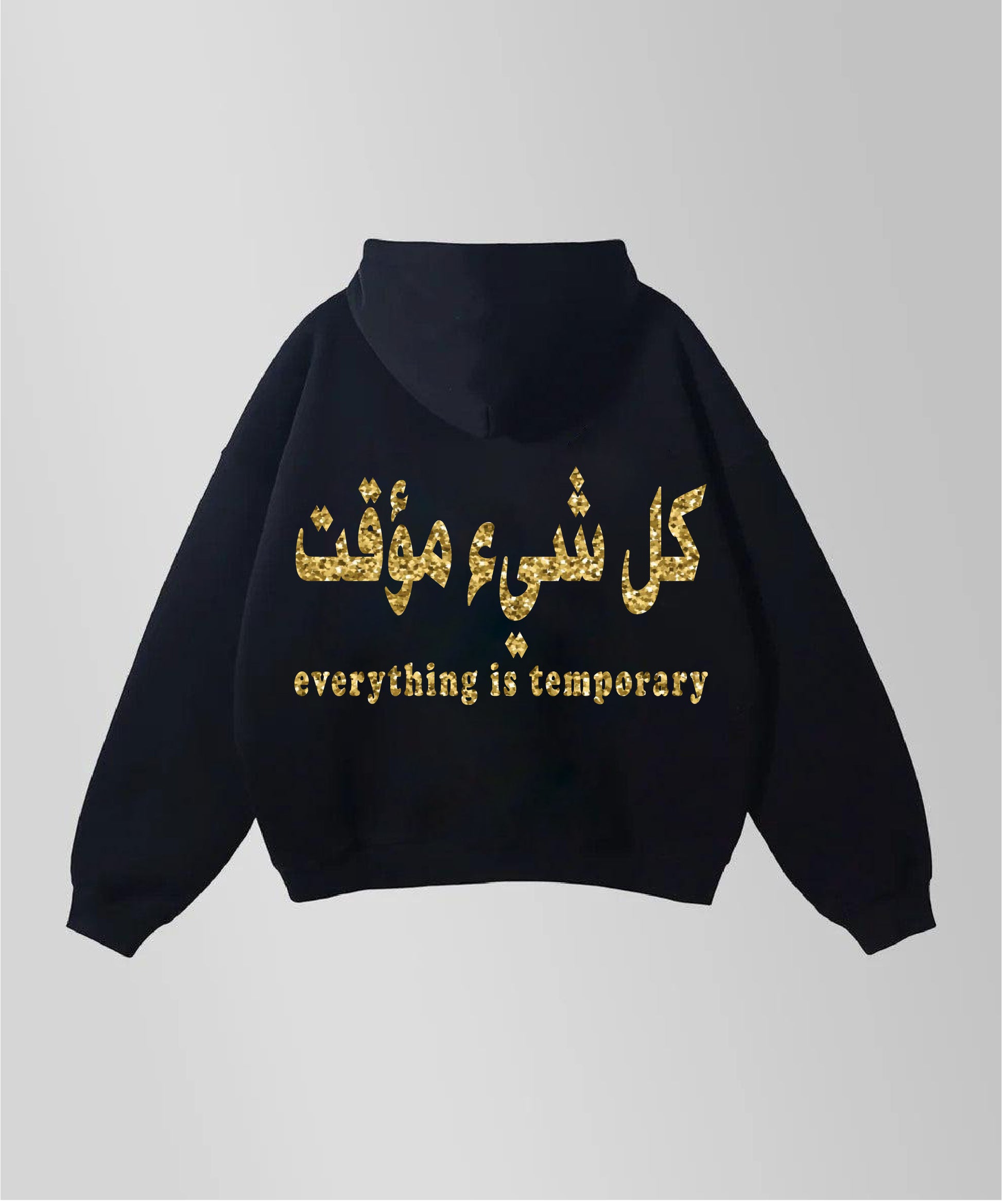 Everything Is Temporary Women Hoodies Glitter Gold