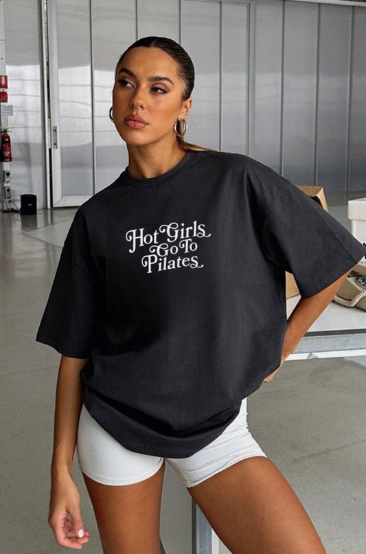 Hot Girls Go To Pilates T-shirt - Trendy Pilates Lover Gift, Best Friend Gift, Pinterest Aesthetic Tshirt, Gym Tshirt, Cute Pilates Top